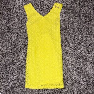 Elegant Yellow Lace Dress